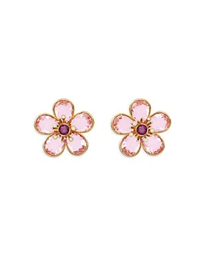 Swarovski Florere Crystal Stud Earrings In Pink