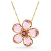 Swarovski Florere Pendant Gold Shiny Pink In Silver Tone