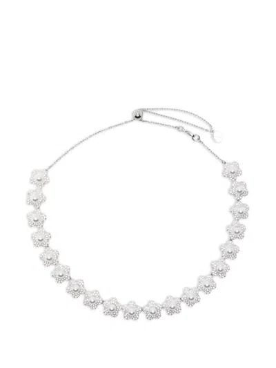 Swarovski Flower-embellished Necklace In Pink