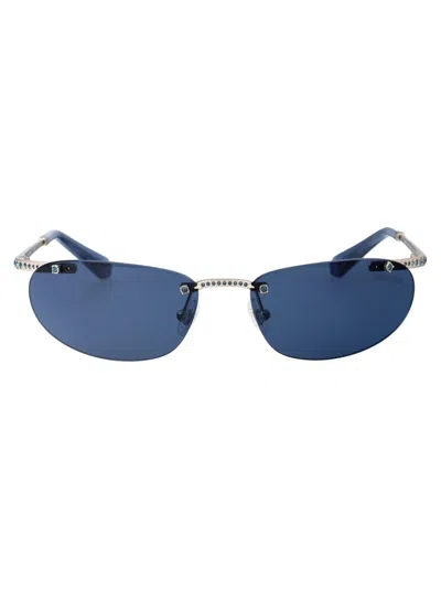 Swarovski Frameless Sunglasses In 402555 Matte Silver