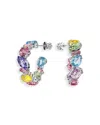 Swarovski Gema Crystal Hoop Earrings In Multi