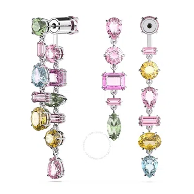 Swarovski Gema Asymmetrical Drop Earrings In Multicolored