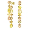 Swarovski Gema Mixed Cut Crystal Front To Back Earrings In Yellow