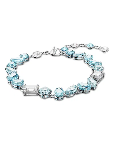 Swarovski Icy Blue Crystal Bracelet With Rhodium-plated Design
