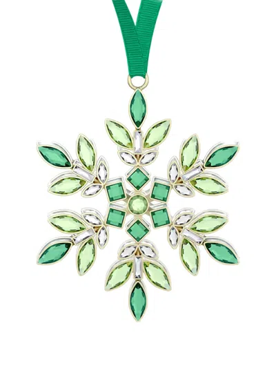 Swarovski Gema Crystal-embellished Snowflake Holiday Ornament In Green