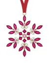 Swarovski Gema Crystal-embellished Snowflake Holiday Ornament In Pink