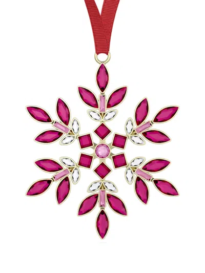 Swarovski Gema Crystal-embellished Snowflake Holiday Ornament In Pink