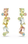 Swarovski Gema Crystal Linear Drop Earrings In Multi