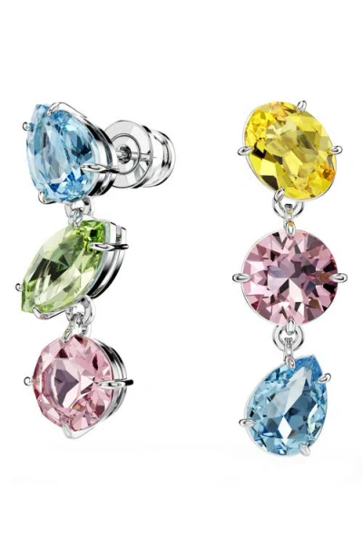 SWAROVSKI SWAROVSKI GEMA CRYSTAL MISMATCHED DROP EARRINGS
