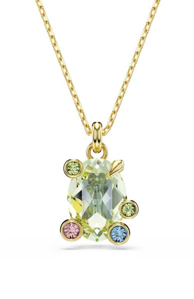 Swarovski Gema Crystal Pendant Necklace In Gold