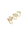 Swarovski Gema Set Of 3 Crystal Rings In Multi/gold