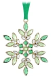 Swarovski Gema Crystal Snowflake Holiday Ornament In Green
