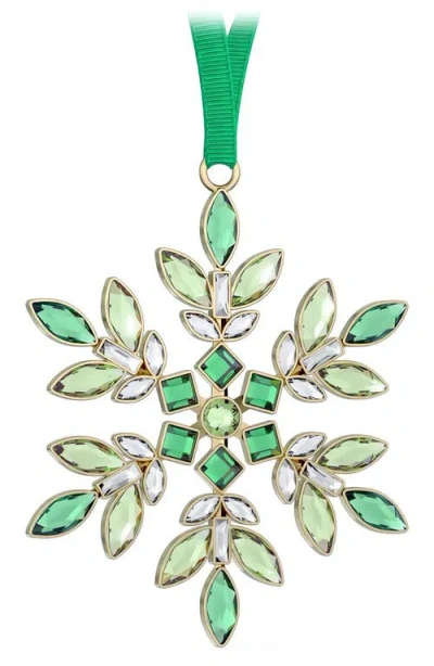 Swarovski Gema Crystal Snowflake Holiday Ornament In Green