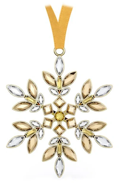 Swarovski Gema Crystal Snowflake Holiday Ornament In Yellow