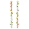 Swarovski Gema Gold-tone Plated, Asymmetrical Design, Mixed Cuts, Multicolored Drop Earrings In Multicolored