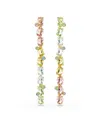 Swarovski Gema Gold-tone Plated, Asymmetrical Design, Mixed Cuts, Multicolored Drop Earrings In Multicolored
