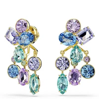 Swarovski Gema Gold-tone Plated Crystal Earrings In Multi