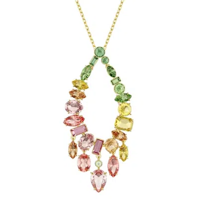 Swarovski Gema Gold-tone Plated Crystal Necklace In Multi