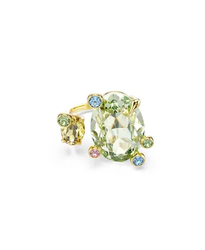 Swarovski Gema Gold-tone Plated Open Ring In Open Misce