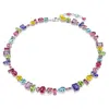 Swarovski Rhodium Plated Mixed Cuts Gema Necklace In Pink