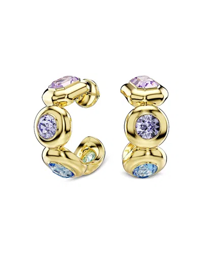 Swarovski Gema Mixed Crystal Open Hoop Earrings In Multi