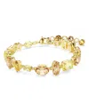 Swarovski Gema Mixed Cut Crystal Flex Bracelet In Gold