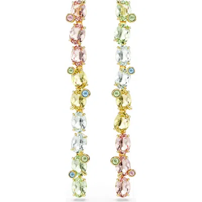 SWAROVSKI SWAROVSKI GEMA MIXED CUT CRYSTAL LINEAR DROP EARRINGS