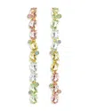 Swarovski Gema Gold-tone Plated, Asymmetrical Design, Mixed Cuts, Multicolored Drop Earrings In Multi/gold