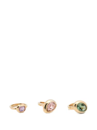 Swarovski Gema Motif Ring Set (set Of Three) In Gold