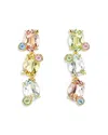 Swarovski Gema Crystal Linear Drop Earrings In Multi/gold