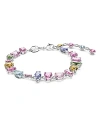 Swarovski Gema Multicolor Mixed Cut Bracelet In Rhodium Plated In Multi