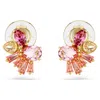 Swarovski Gema Clip Earrings Gold Shiny Pink In Pink