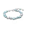 Swarovski Icy Blue Crystal Bracelet With Rhodium-plated Design In Blue