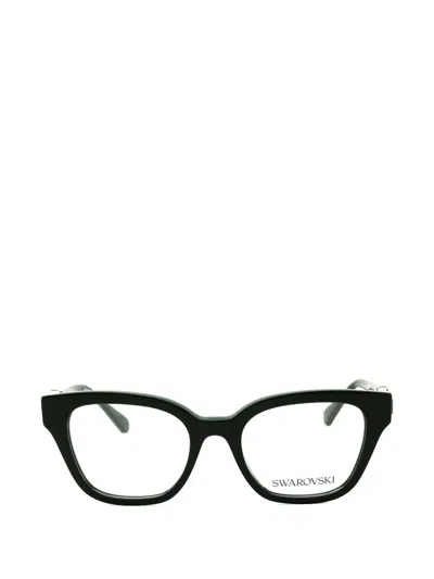 Swarovski Gem-embellished Square-frame Glasses In Black