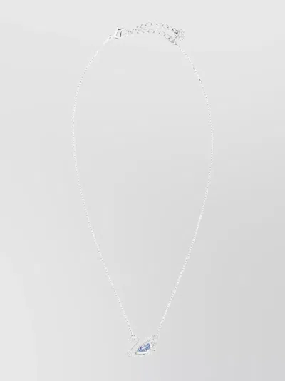 Swarovski Gemstone Pendant Chain Necklace In White