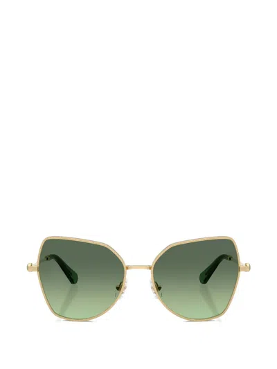 Swarovski Geometric-frame Sunglasses In Gold