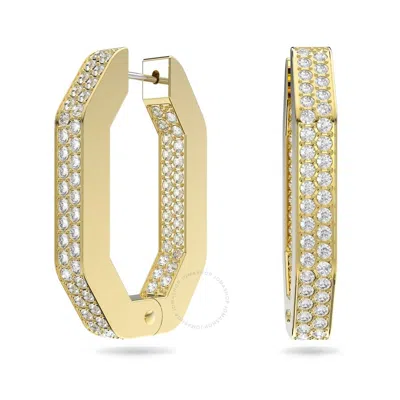 SWAROVSKI SWAROVSKI GOLD-TONE PLATED DEXTERA HOOP EARRINGS