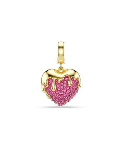 Swarovski Gold-tone Plated Heart Idyllia Charms In White