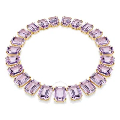 Swarovski Gold-tone Plated Purple Millenia Tennis Necklace