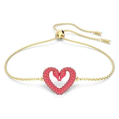 Swarovski Gold-tone Plated Red Heart Una Bracelet