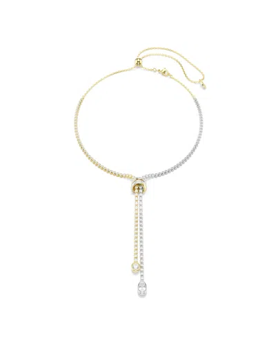 Swarovski Gold-tone And Sterling Silver-plated White Crystals Necklace