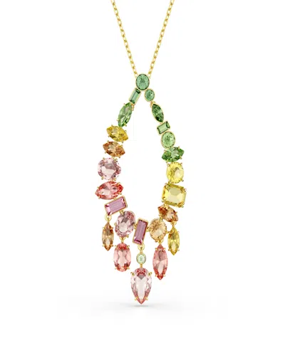 Swarovski Gema Gold-tone Plated Crystal Necklace In Multi