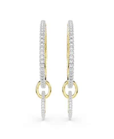 Swarovski Gold-tone Plated Interconnected Hoop Earrings