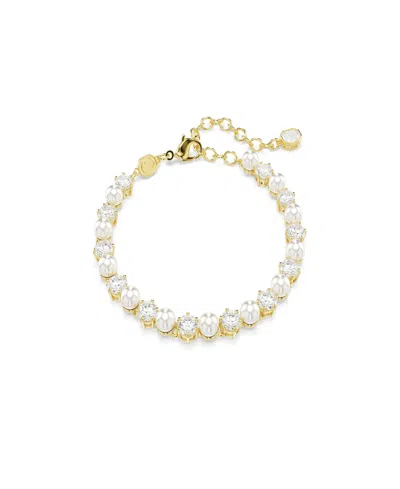 Swarovski Gold-tone Plated Tennis Bracelet