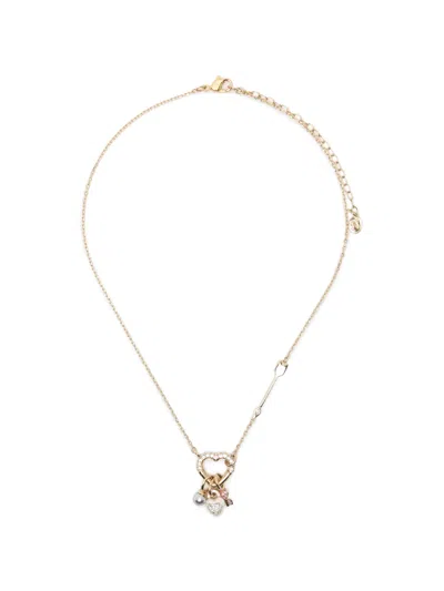 Swarovski Heart-pendant Necklace In Gold
