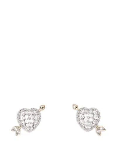 Swarovski Heart-shape Earrings In Silver