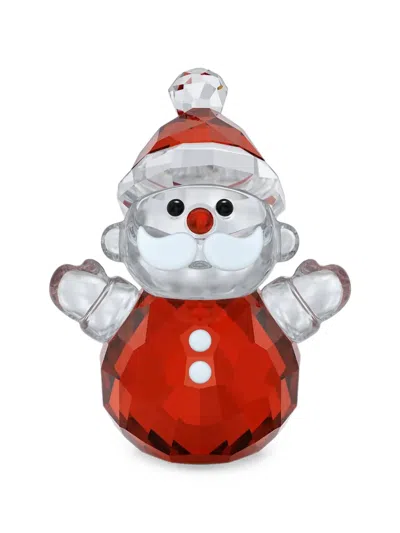 Swarovski Holiday Cheers Faceted Santa Ornament In Red