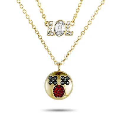 Swarovski Humorist Gold-plated Crystal Pendant Necklace Set In Multi