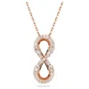 Swarovski Rose Gold-tone Mixed Crystal Infinity Pendant Necklace, 15" + 2-3/4" Extender In White