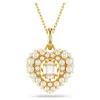 Swarovski Hyperbola Pendant Heart Gold Shiny Crystal White Pearl In White